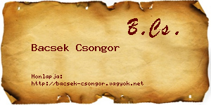 Bacsek Csongor névjegykártya