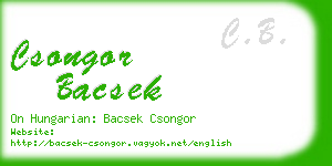 csongor bacsek business card